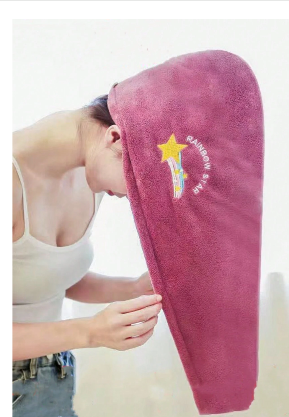 LuxeLock: 1pc Women's Shower Cap Towel - Quick Dry, Soft, and Stylish!
