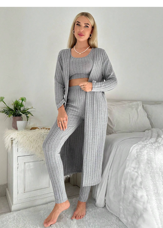 X GiudiceGirls: Luxe Solid Ribbed Knit Lounge Set.