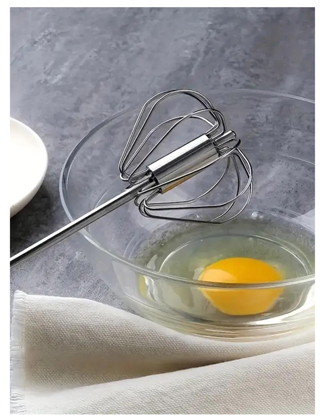 Whisk Wonders: Elevate Your Kitchen with the Stainless Steel Magic of 1pc Manual Egg Beater!
