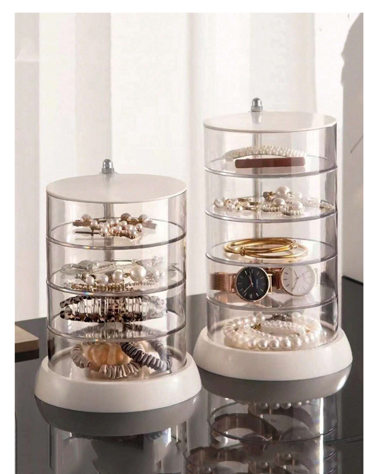 Spin & Shine: Multilayer Rotating Jewelry Storage Box for Beauty Essentials!