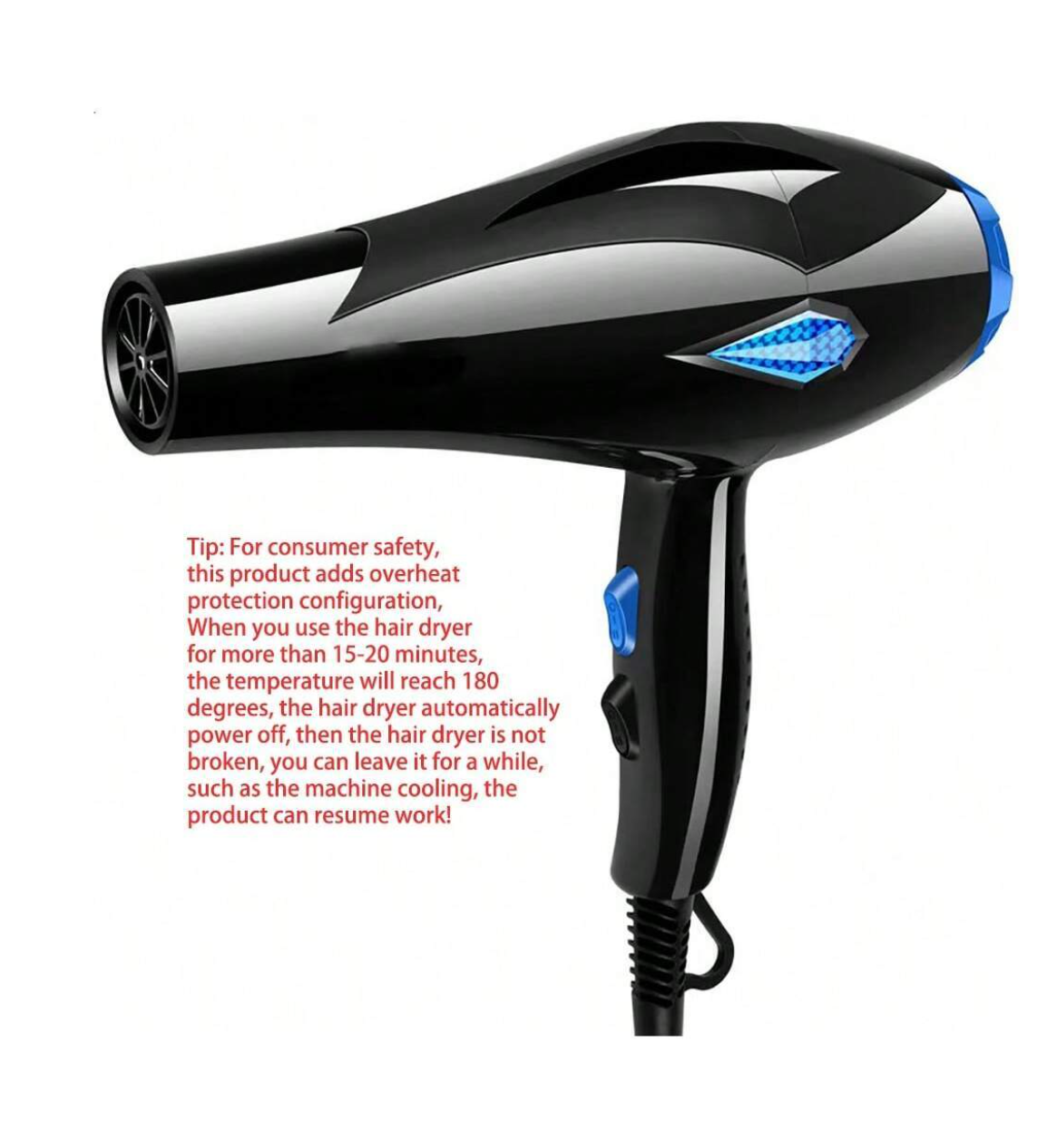 Salon-Styled Perfection: Turbo-Power Hair Dryer Set with 2 Speeds, 3 Heat Settings, Diffuser, Nozzle, and Concentration Comb - Your Lightweight Travel Companion for Fast, Gorgeous Hair Everywhere!