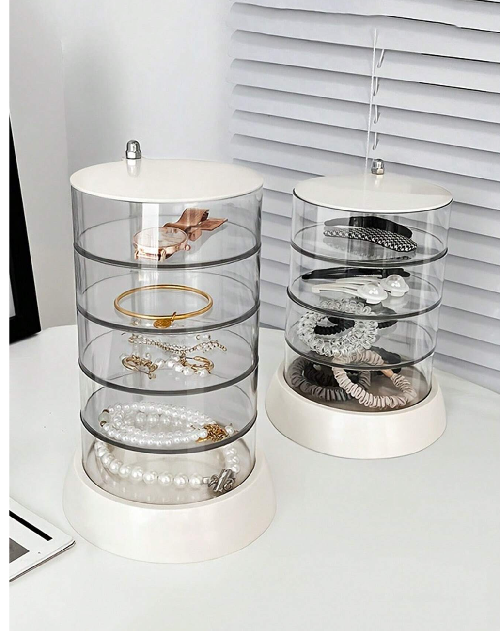 Spin & Shine: Multilayer Rotating Jewelry Storage Box for Beauty Essentials!