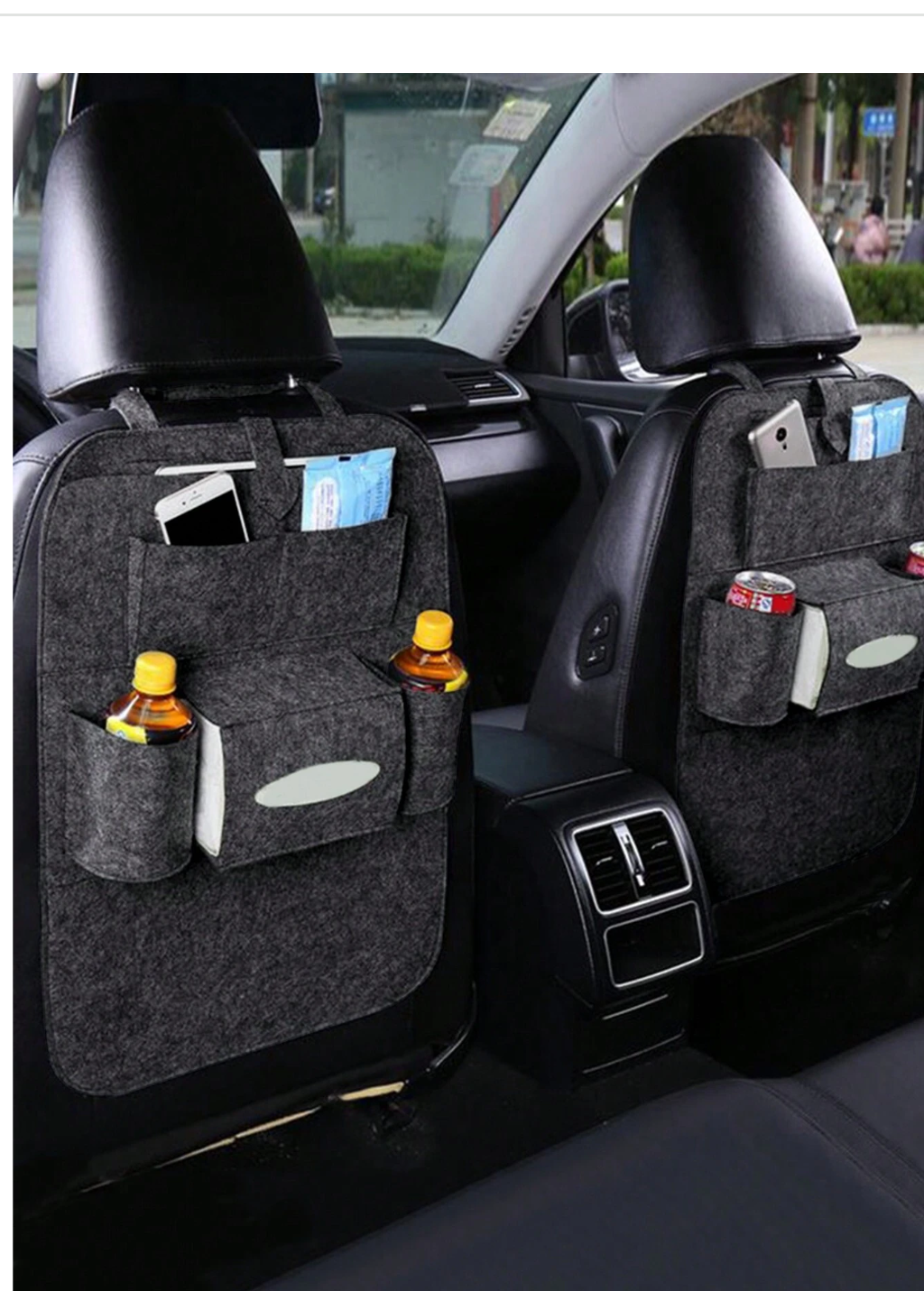 Drive-In Harmony: Multi-functional Car Headrest Organizer & Interior Creativity Bag
