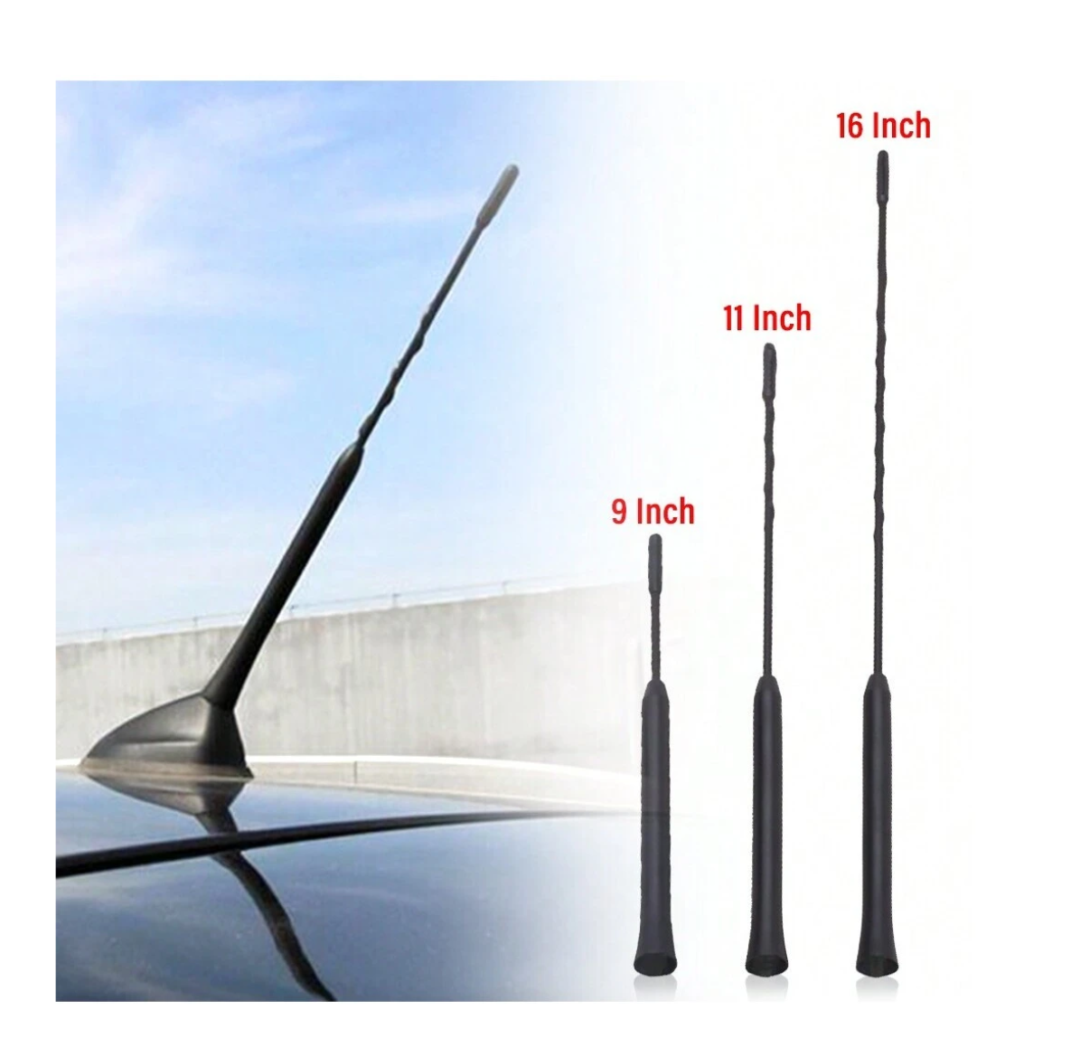 Sky High Clarity: Universal Car Roof Mount Mast Whip Antenna for Enhanced Stereo Radio Signals - Amplify Your Drive!