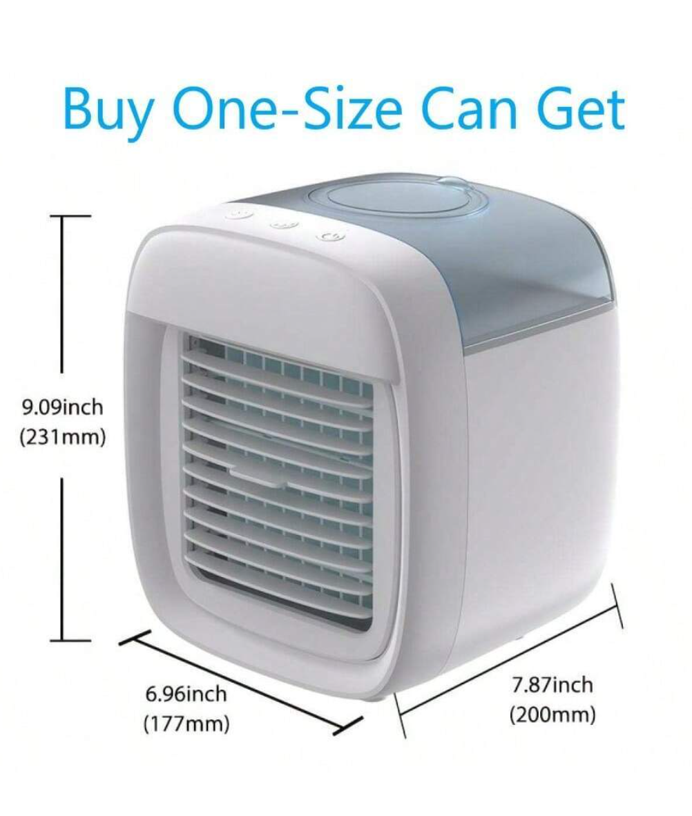 Chill Anywhere, Anytime: Portable Personal Air Conditioner with 3 Speeds, Mini Fan, 880ML Water Tank, and 7 Colors Night Light for Small Spaces!