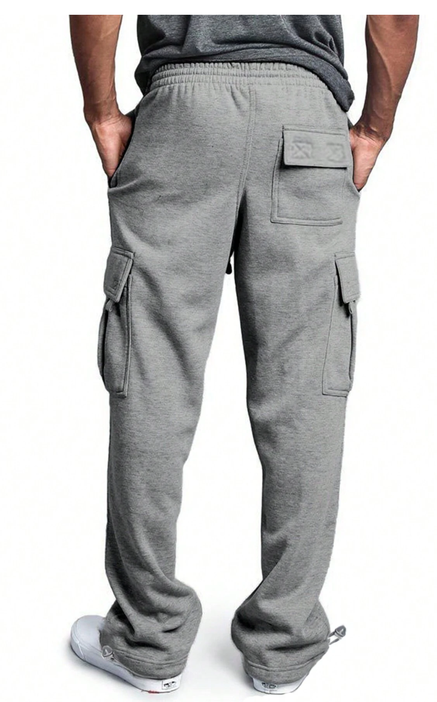 Urban Comfort: Men's Stylish Sweatpants with Flap Pockets and Drawstring Waist