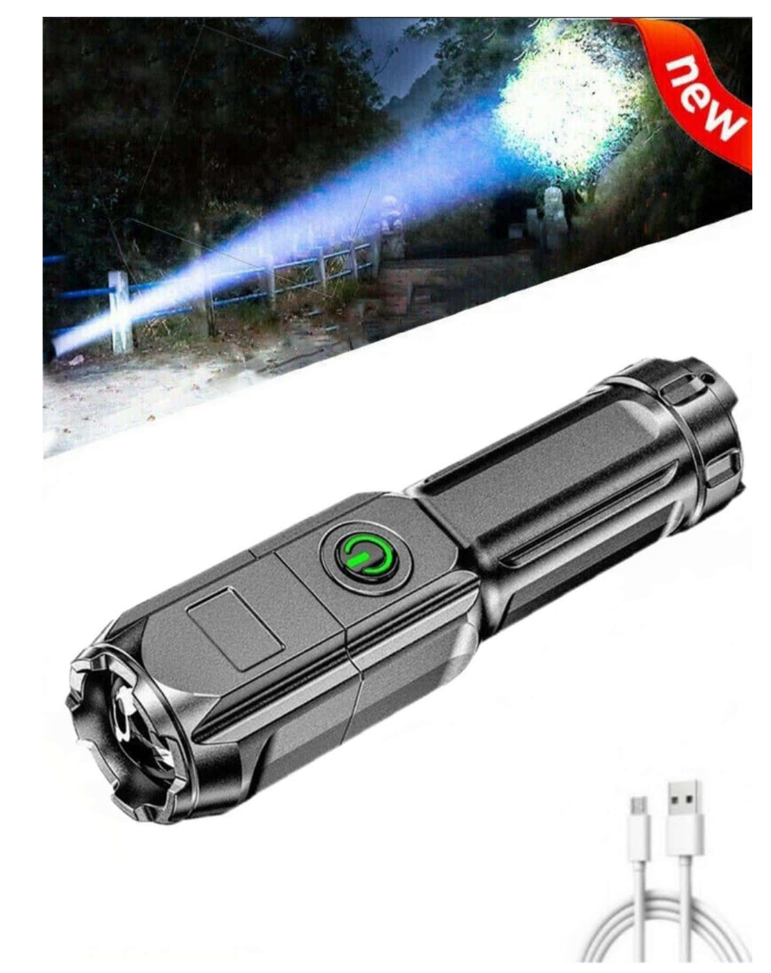 Illumination Innovation: Super Bright Rechargeable Multi-function Torch with ABS Build and Powerful LED Focus for Outdoor Adventures and Home Use