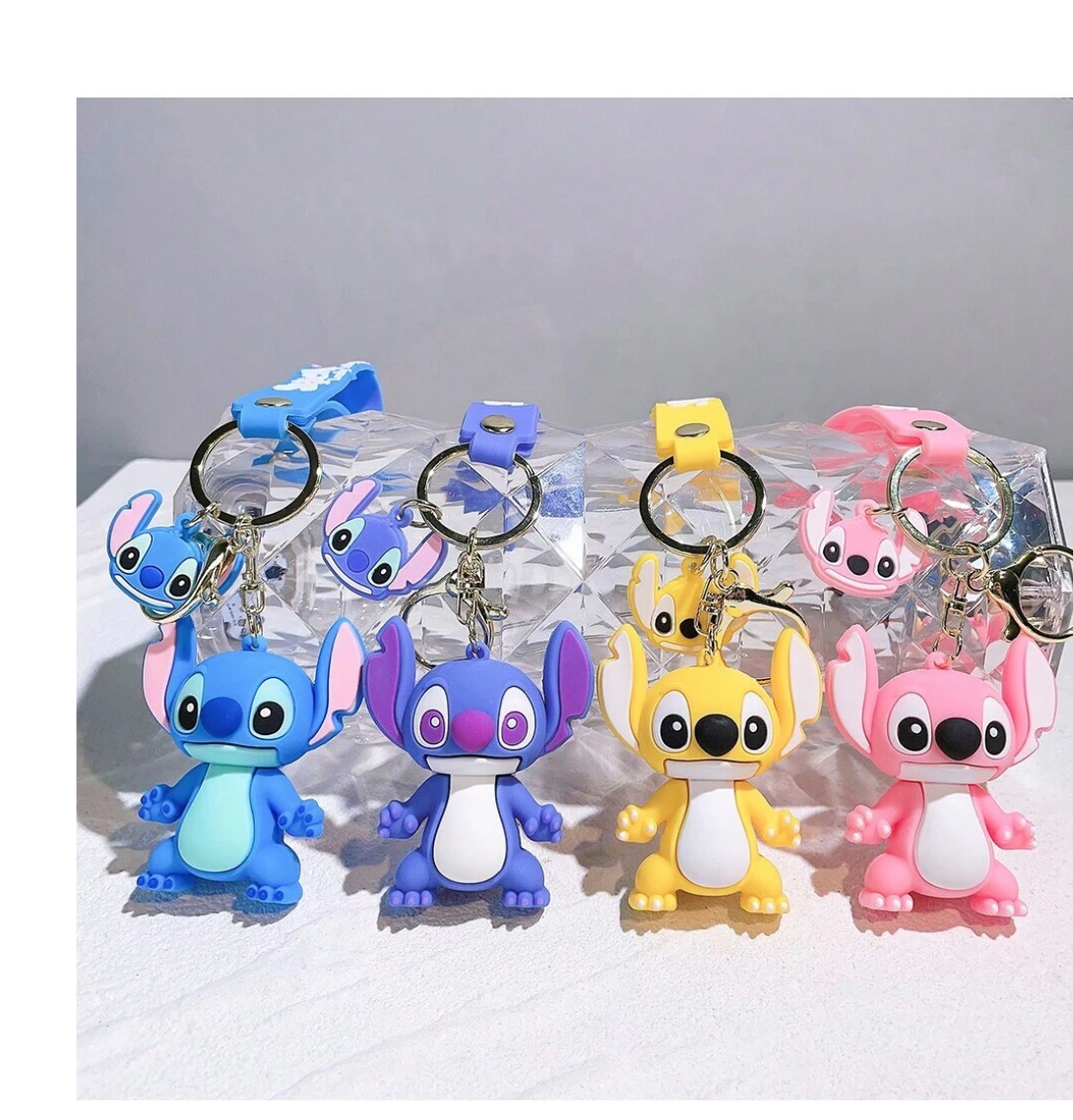 Stitching Memories: Adorable Lilo & Stitch Keychain - Perfect Anime Pendant for Women's Car Keys, Ideal for Birthday and Graduation Gifts!