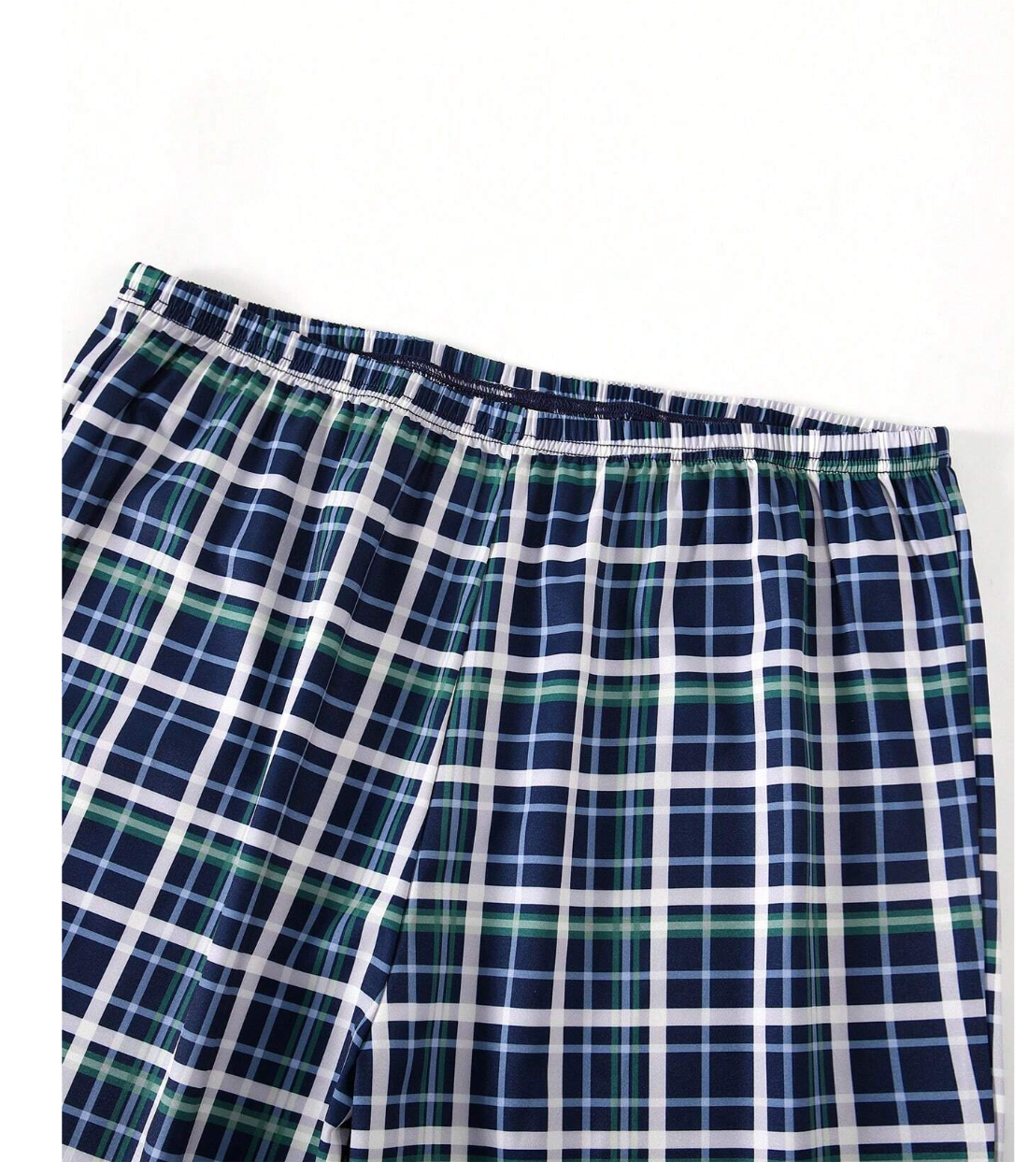 Plaid Dreams: Men's 3pcs Sleep Pants Set.