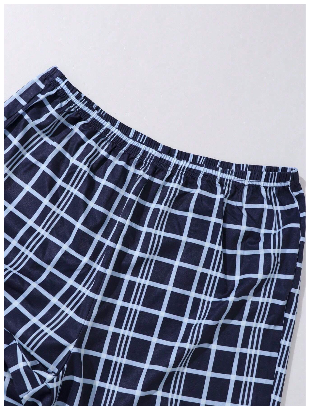 Plaid Dreams: Men's 3pcs Sleep Pants Set.