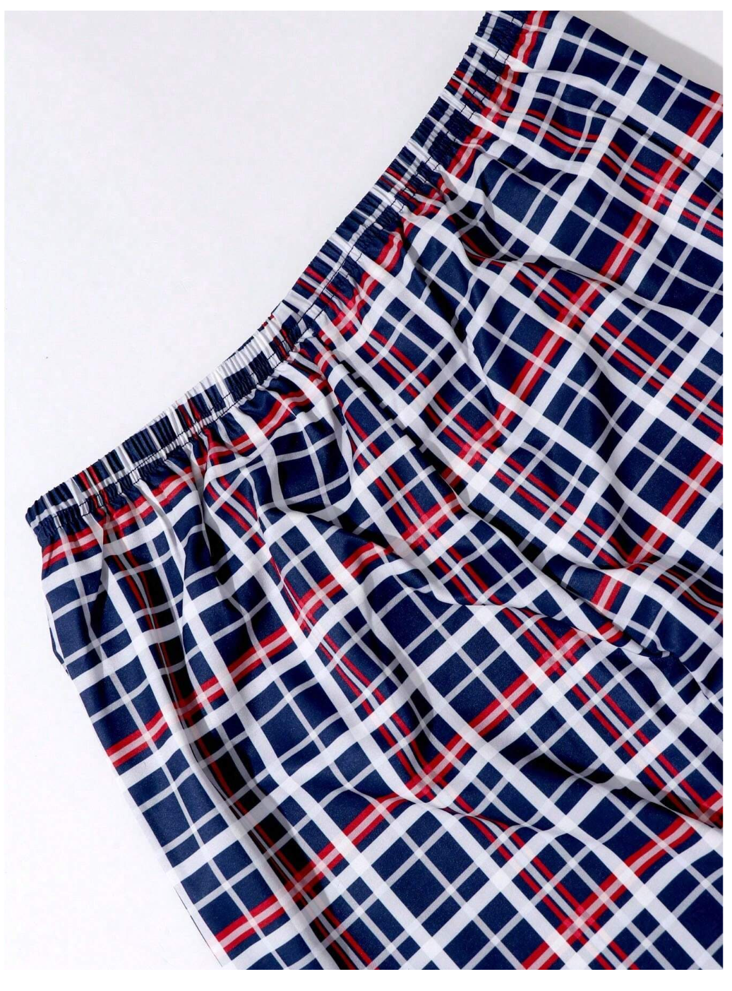 Plaid Dreams: Men's 3pcs Sleep Pants Set.