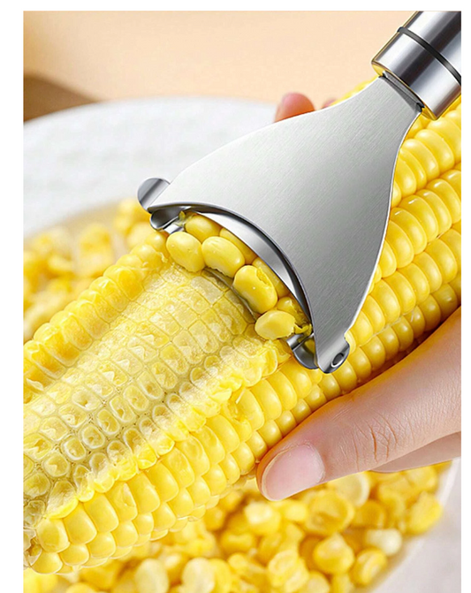 Revolutionize Your Kitchen: Unleash the Power of Precision with Our 1pc Stainless Steel Corn Stripping Tool – The Ultimate Iron Alloy Corn Peeler!