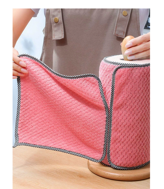 Pretty in Pink Cleanup: Elevate Your Kitchen Shine with the 5pcs Modernist Fiber Cleaning Cloth Set!