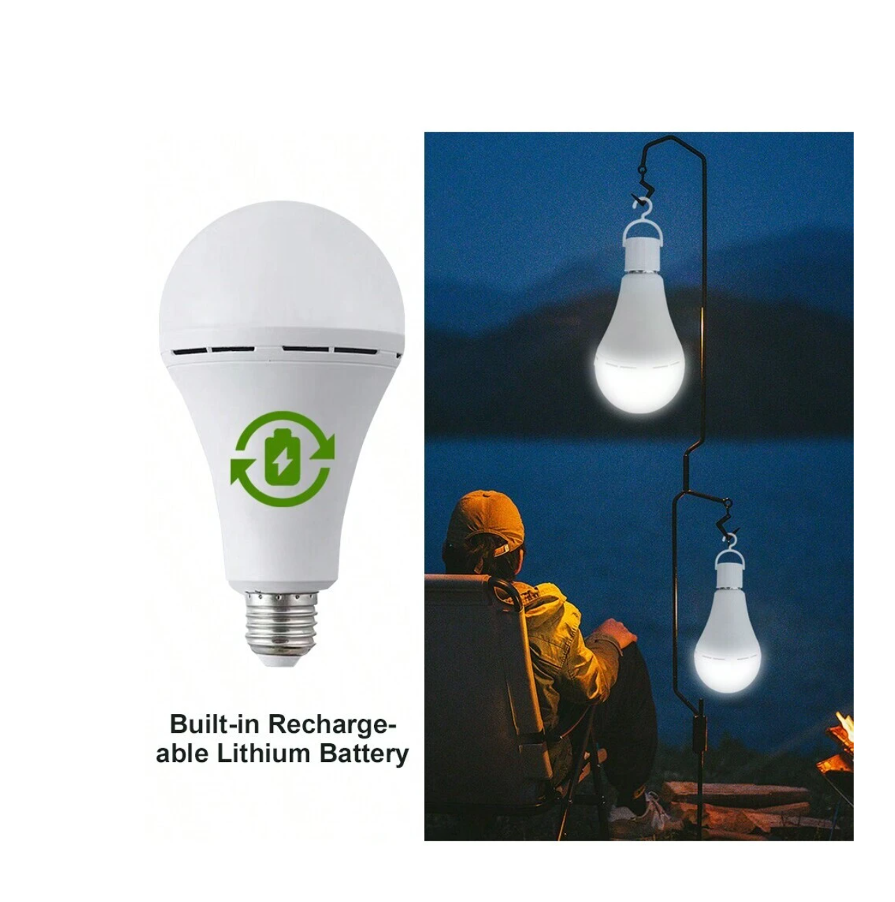 Light Up Anywhere, Anytime: Ultimate Rechargeable Backup Bulb with Portable Power!