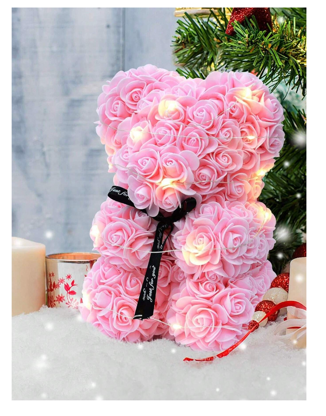 Embrace Forever: Enchanting Valentine's Day Gift - Eternal Rose Bear Crafted with Creative PE Foam Flowers