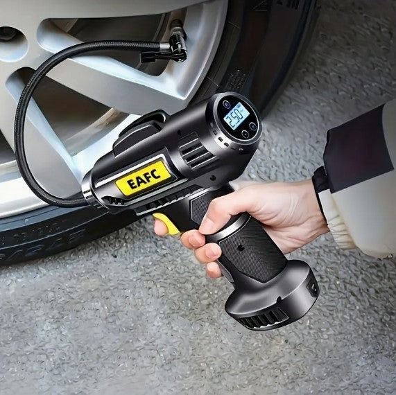 Power on the Go: 150PSI Wireless Portable Air Compressor - Cordless Tire Inflator Pump with Pressure Gauge & Light, Ideal for Cars, Motorcycles, and Bicycles!