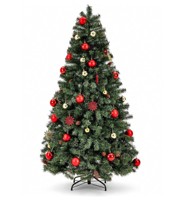 Spruce up Your Holidays with 1pc 120m Artificial Christmas Tree: Effortless Assembly, Perfect for Home, Office, and Party Decor! Features Metal Hinges & Foldable Base for Convenience