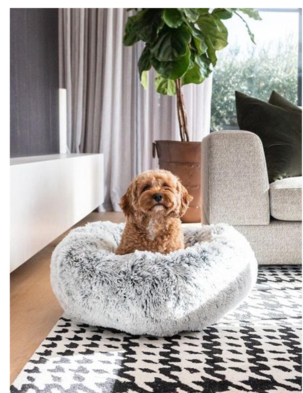 Cosy Haven: Luxurious Long Plush Pet Bed for Cats & Dogs - Winter Warmth Guaranteed!