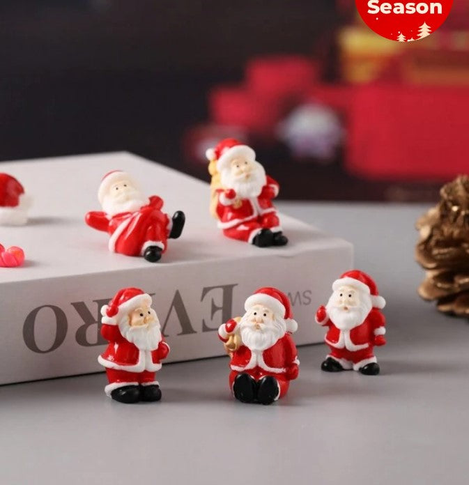Charming Santa Claus Resin Micro Landscape Set: Festive Christmas & New Year's Eve Decor Delight