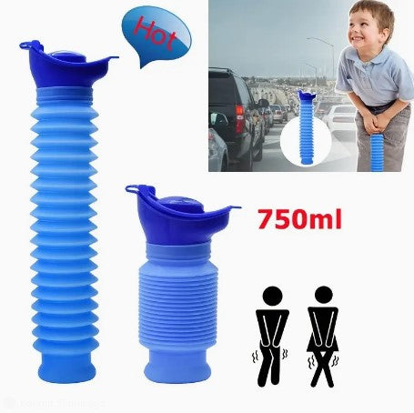 "Portable Relief: 750ml Shrinkable Urinal for Outdoor Travel and Camping"