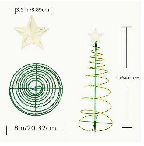"Solar Glow: 1pc LED Christmas Tree Ground Plug Lights for Sparkling Outdoor Holiday Garden Decor"