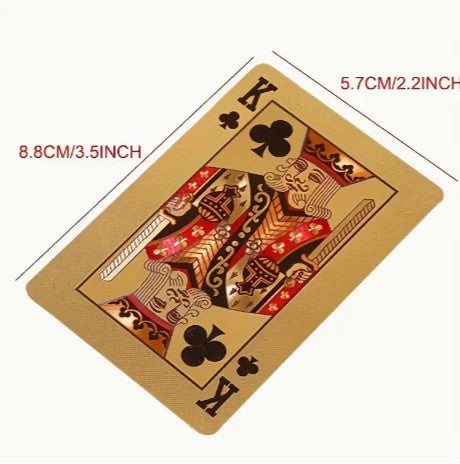 Exquisite 24K Gold Foil Playing Cards Deck: Ideal for Poker, Pranks, and Festive Gift-Giving in Christmas, Halloween, and Thanksgiving Celebrations!