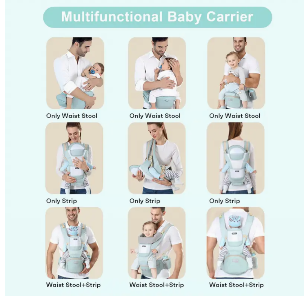 Ultimate Baby Bundle: Ergonomic Waist Stool with Storage, Kangaroo Shoulder Swaddle Sling, and More! The Perfect Holiday Gift for Babies 3-36 Months.