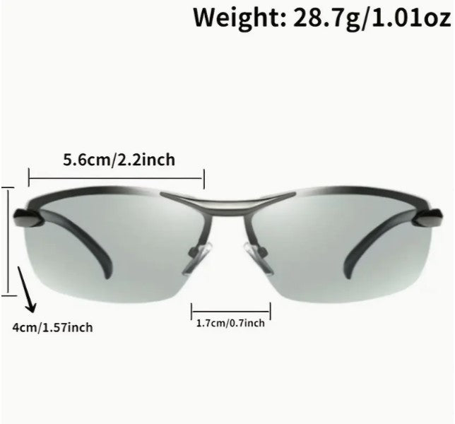 Drive Smart: Polarized Photochromic Sunglasses - Men's Transition Lens Sunglasses for Smooth Driving, No Case Needed