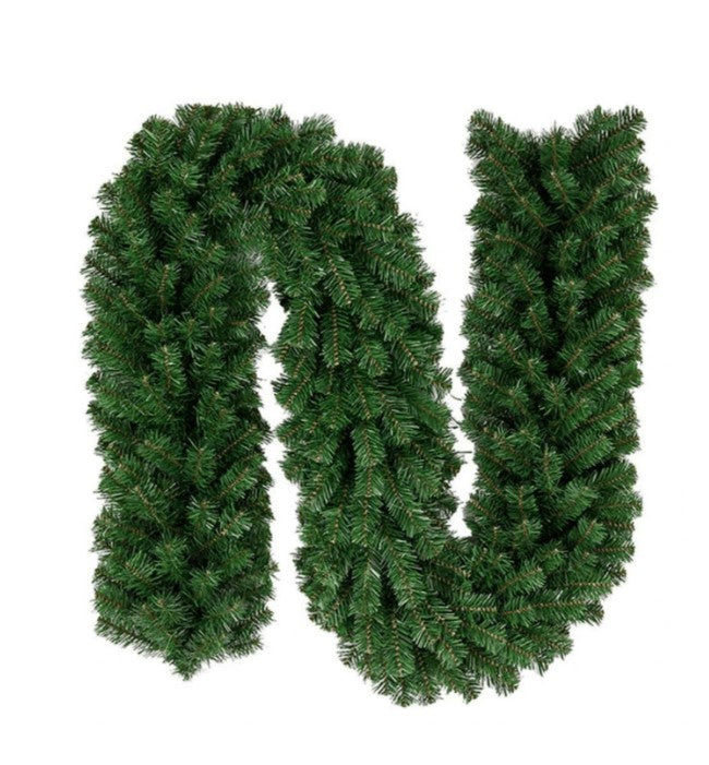 "Embrace Festive Elegance: 8.8FT Artificial Greenery Christmas Garland - Perfect Non-Lit Decor for Indoor & Outdoor Christmas Celebrations!"