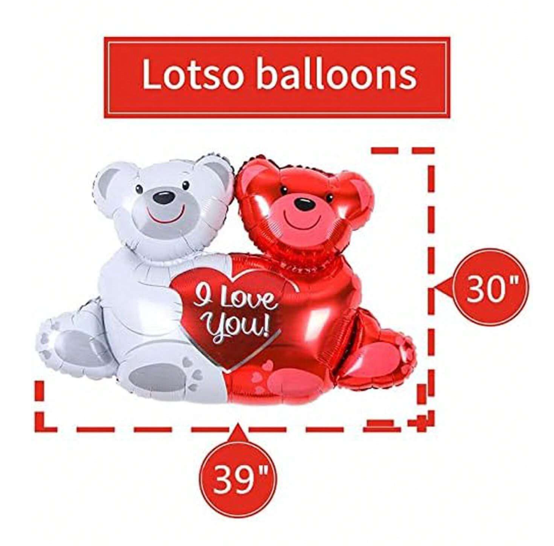 Love in the Air: 55 Valentine's Day Balloons & 1000 Silk Rose Petals Pack - "I Love You" Balloons, Heart-Shaped Delights, and Love Bears for Ultimate Romantic Decor at Anniversaries, Valentine's Day, and Special Parties!
