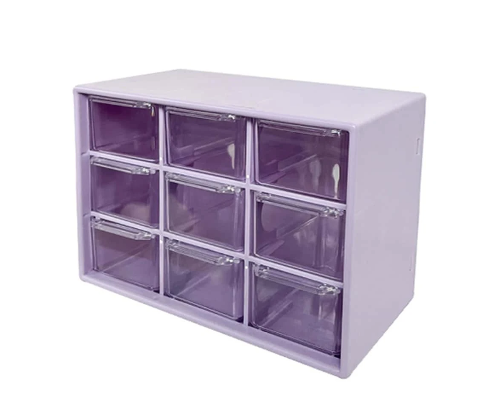 Organize with Ease: 9-Grid Transparent Desktop Storage Box - Your Compact Solution for Clutter-Free Spaces!