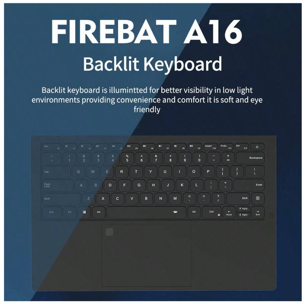 Ignite Your Productivity: Unleash the Power of FIREBAT A16 Laptop with Intel N5095, 16GB RAM, 512GB/1TB SSD, 16-inch FHD IPS Display, Fingerprint Recognition, and Dual Band WiFi!