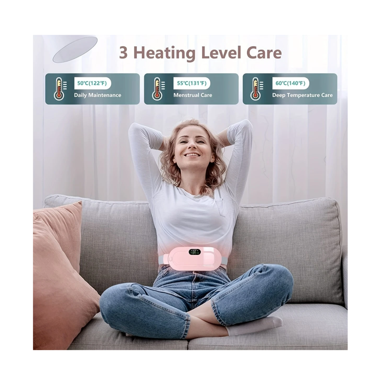 WarmEase: Cordless Heating Pad with Battery & Massage Modes