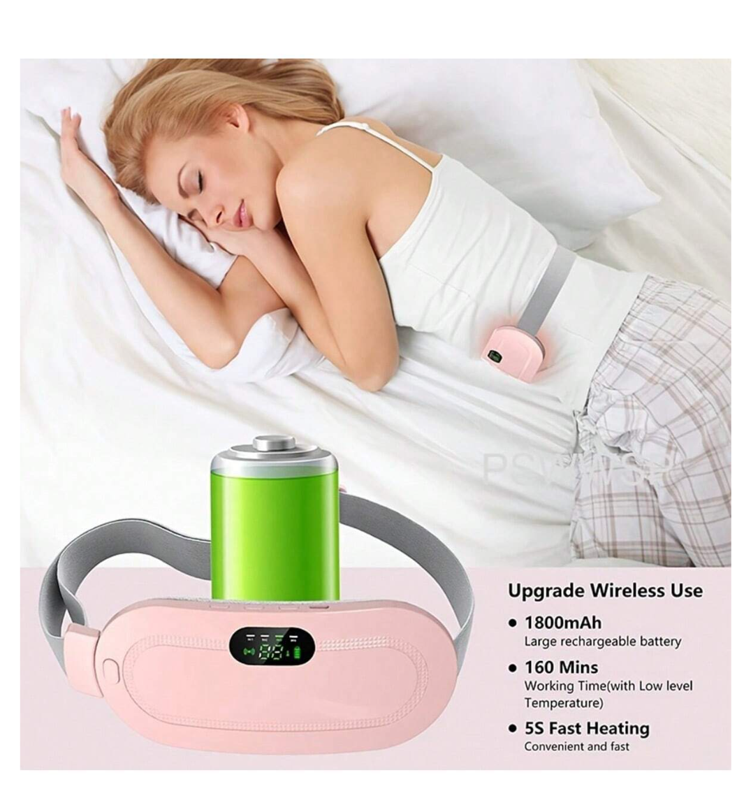 WarmEase: Cordless Heating Pad with Battery & Massage Modes