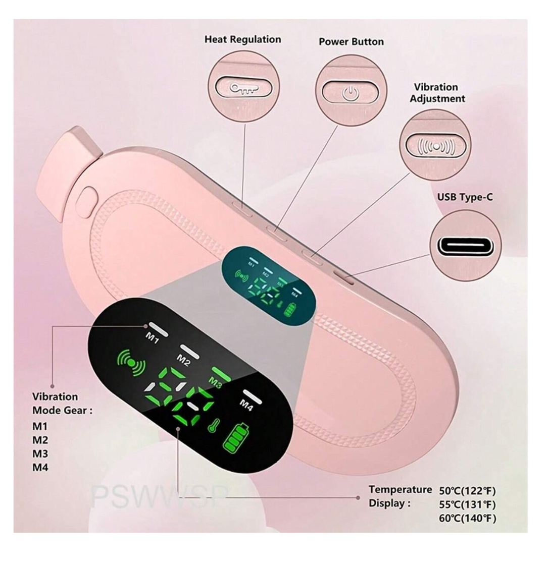 WarmEase: Cordless Heating Pad with Battery & Massage Modes