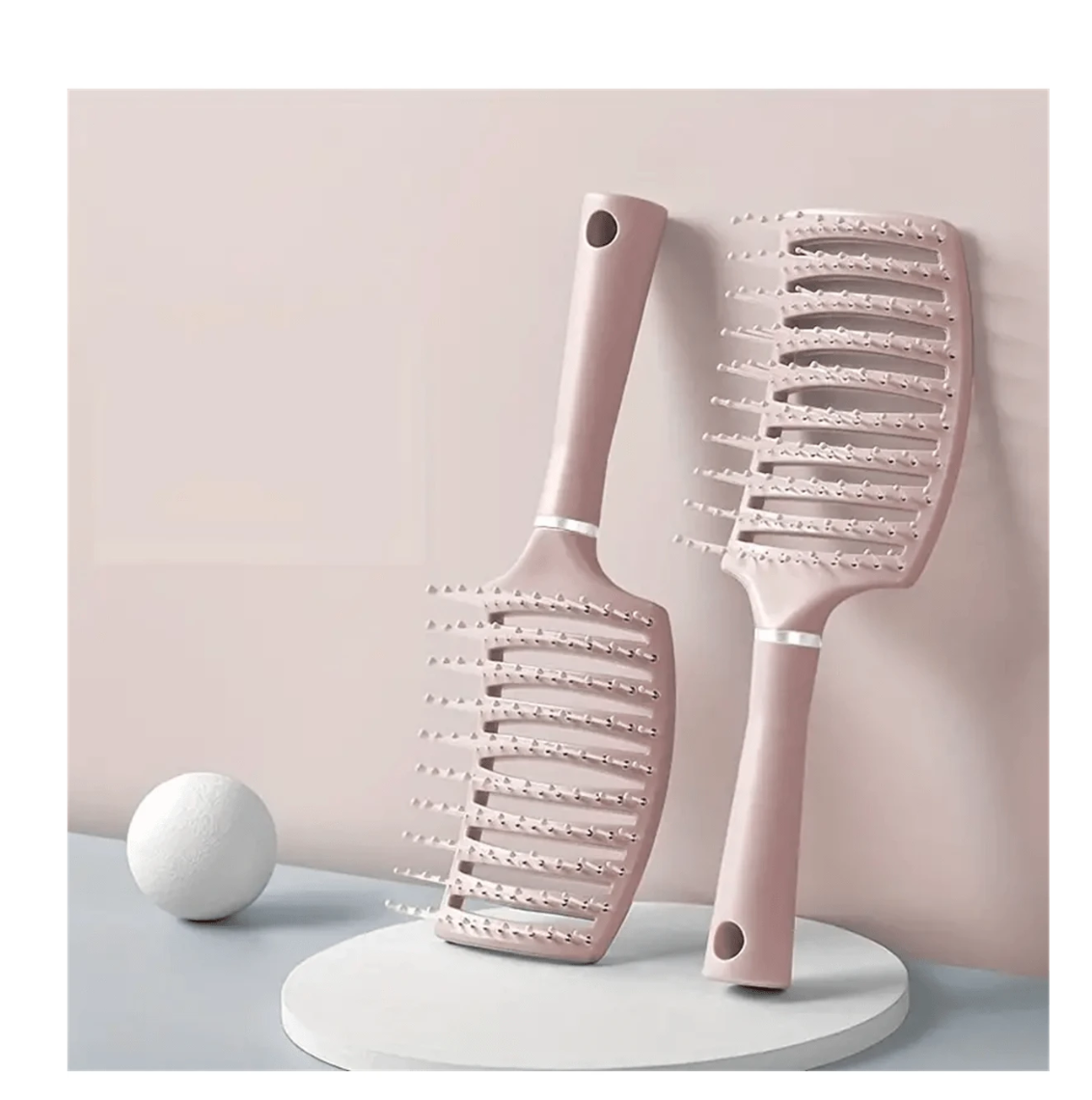 Pink Perfection: Vented Detangling Brush with Massage Design