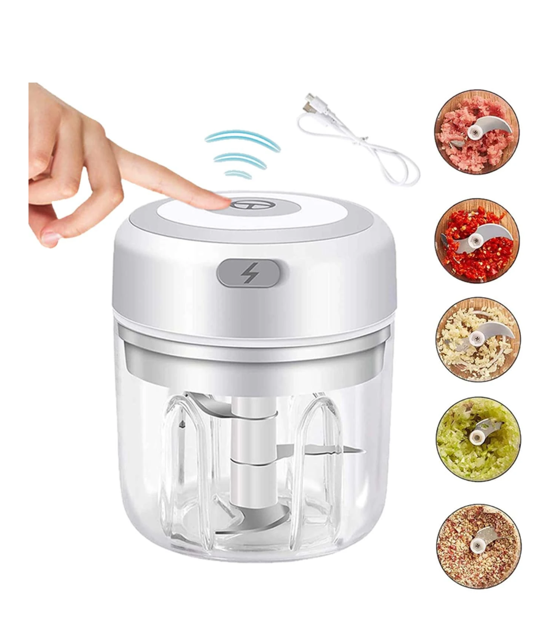 Mini Marvels: 100/250ml Set Mini Electric Garlic Chopper – USB Meat Grinder for Durable and Effortless Kitchen Crushing!
