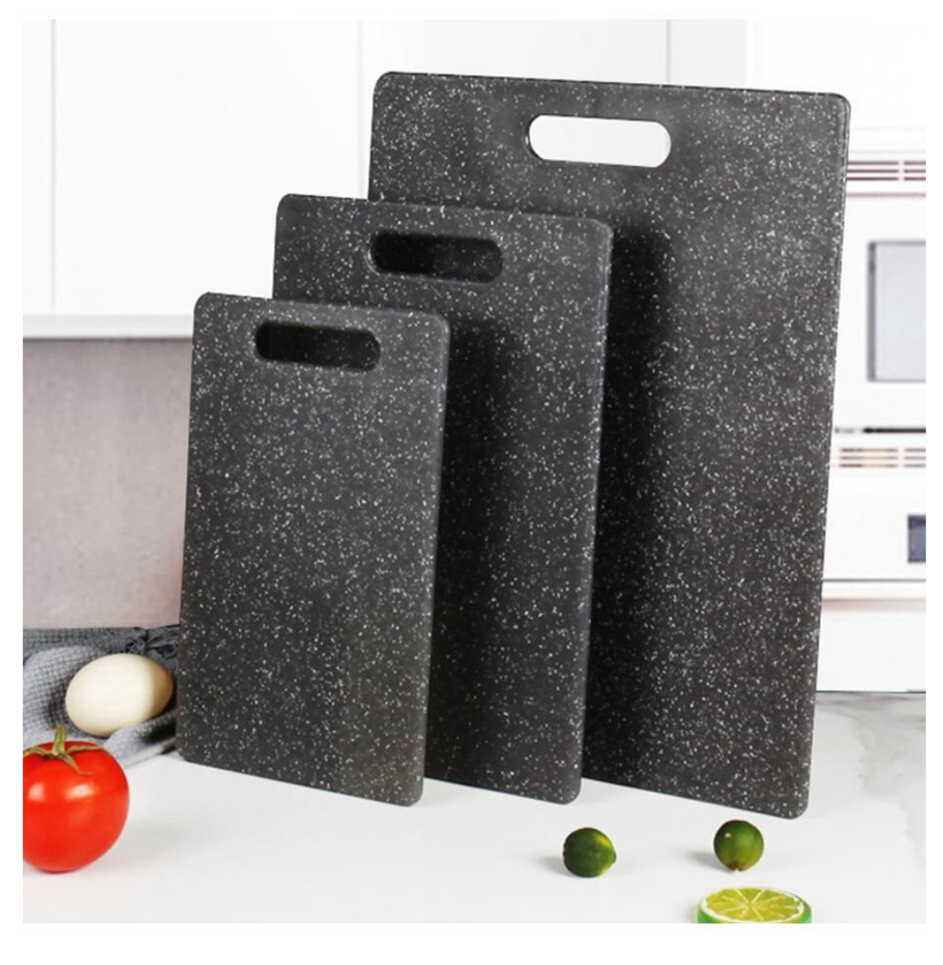 Sleek Cuisine Trio: 3pcs/set Black Marble Pattern Cutting Board Set for Stylish Culinary Excellence!