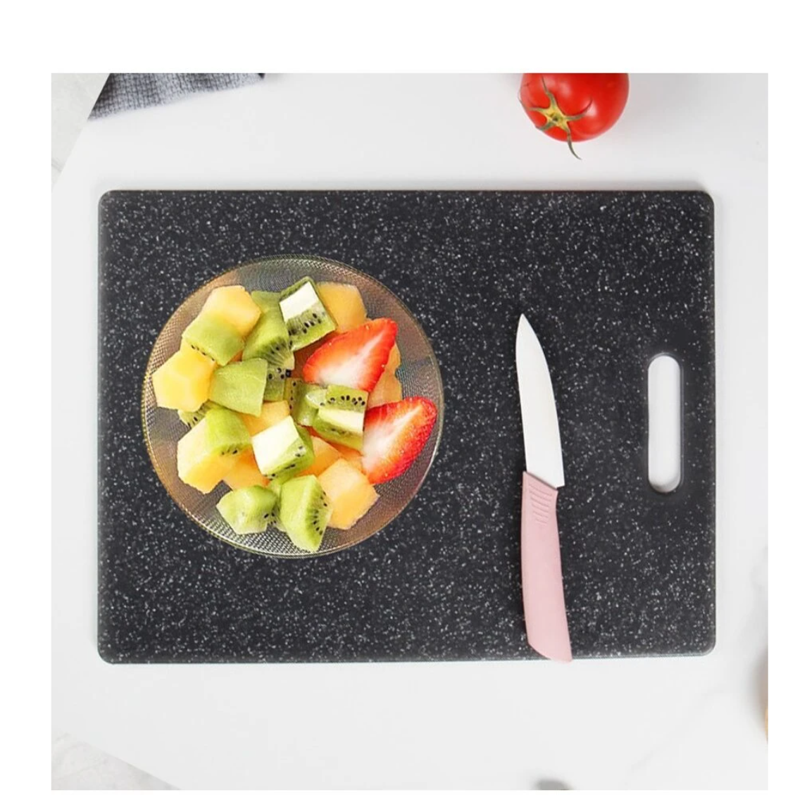 Sleek Cuisine Trio: 3pcs/set Black Marble Pattern Cutting Board Set for Stylish Culinary Excellence!