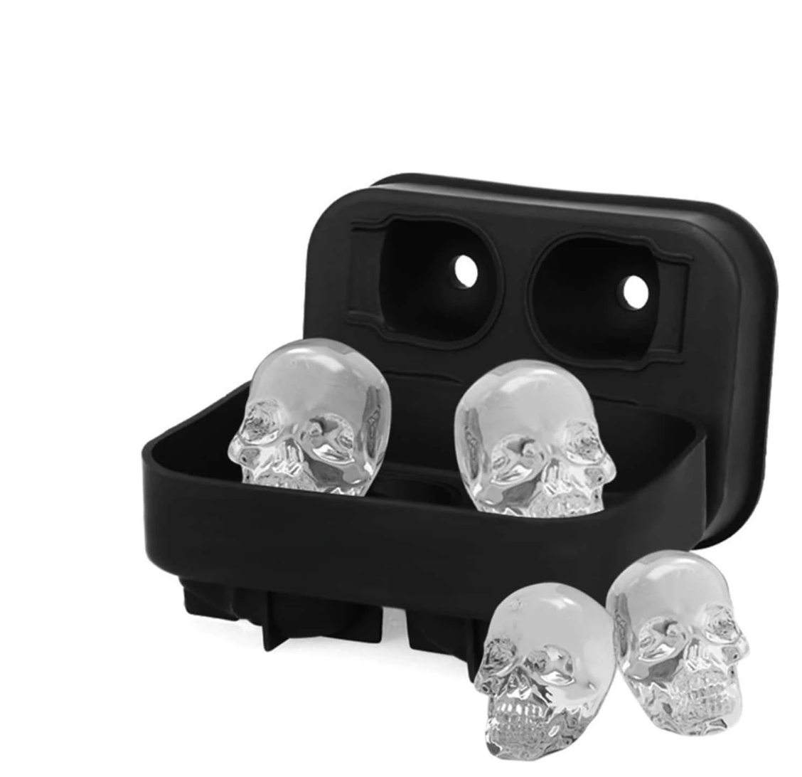 Chill in Style: Stackable 3D Skull Ice Mold for Whiskey Aficionados – Shape Your Spirits with Elegance!