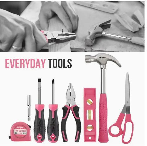 "Pink Brilliance: 42-Piece Tool Set - Empowering DIY Kit for Daily Decor and Maintenance, a Creative Gift for Ladies"