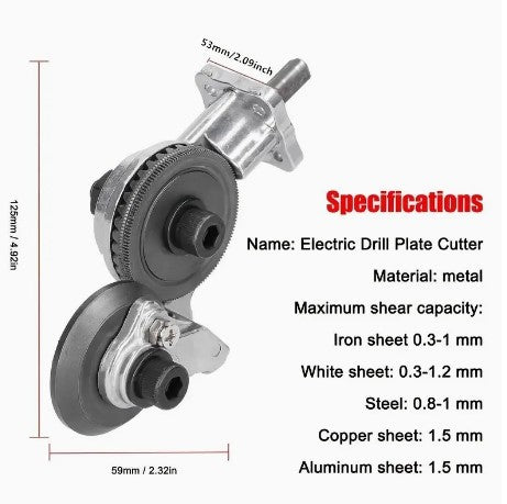 "Metal Mastermind: Unleash Precision with the Powerful Electric Metal Nibbler – Shear Fast Metal Plate Cutter Accessories for Electric Drill Refitting and DIY Projects Power Tools!"