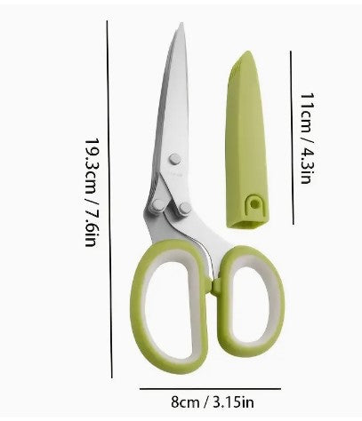 "Kitchen Innovations: Multi-Blade Stainless Steel Scissors for Onions, Vegetables, and Shredding"