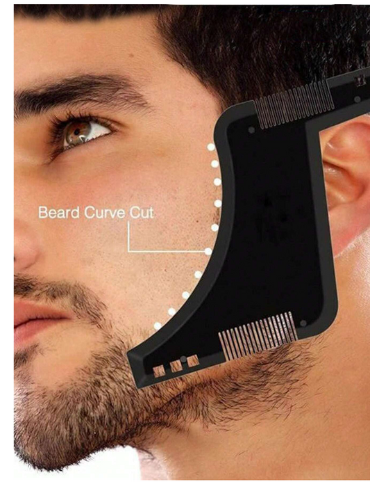 Master Your Beard: Black Beard Shaping Styling Tool with Professional Razor for Precision Line-Ups and Edging