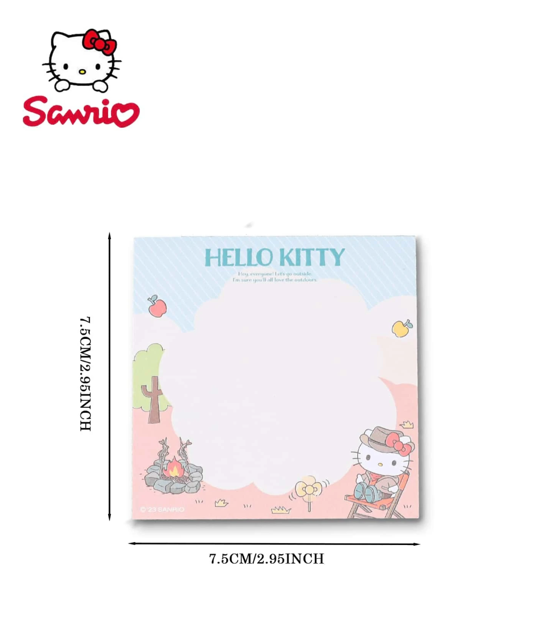 Hello Kitty Camping Series Note Pads: Officially Licensed, Tack-Free & Totally Adorable for Boosting Productivity!