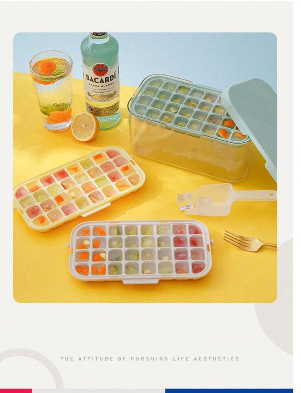 Frosty Creations: Innovative Ice Cube Tray and Mold with Lid for Household Ice Making!