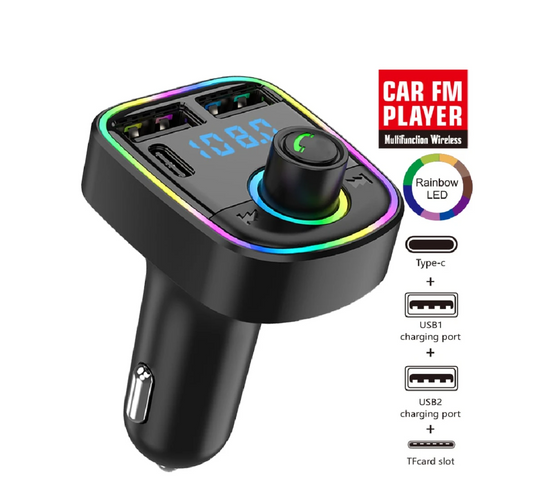 Drive in Harmony: Car Bluetooth 5.0 Wireless Handsfree FM Transmitter with 2 USB+PD Charger – Your Ultimate Car Kit for Seamless Journeys!