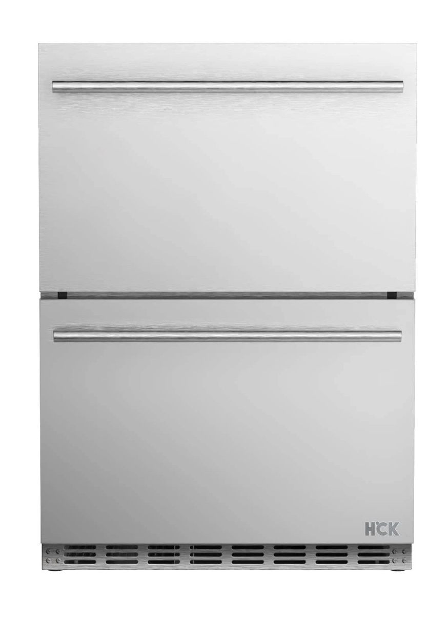 Arctic Oasis: HCK 24-Inch All-Weather Indoor/Outdoor Refrigerator Cabinet with Built-in Beverage Fridge!