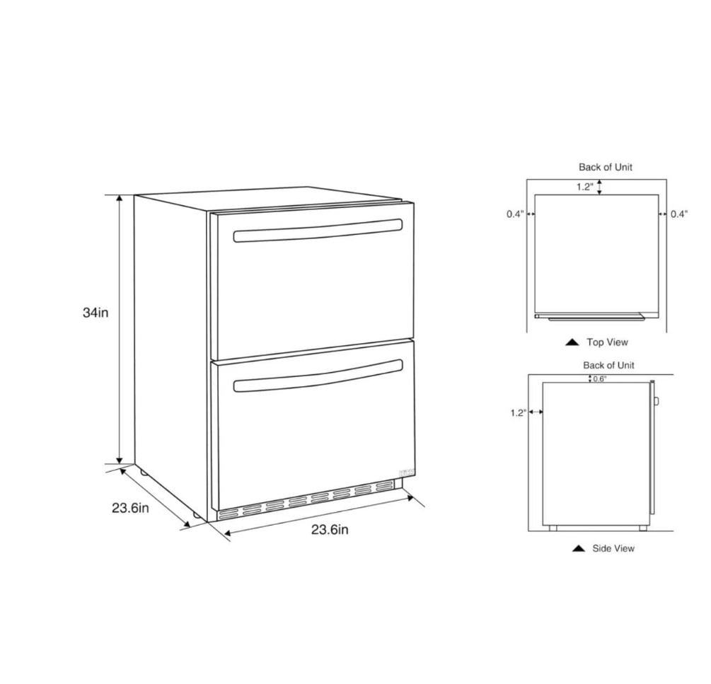 Arctic Oasis: HCK 24-Inch All-Weather Indoor/Outdoor Refrigerator Cabinet with Built-in Beverage Fridge!