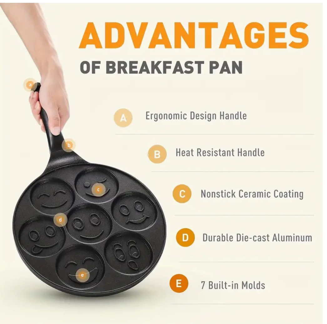 Flip, Stack, & Sizzle: 7 Mold Mini Pancake Magic - Your Ultimate Kitchen Essential!